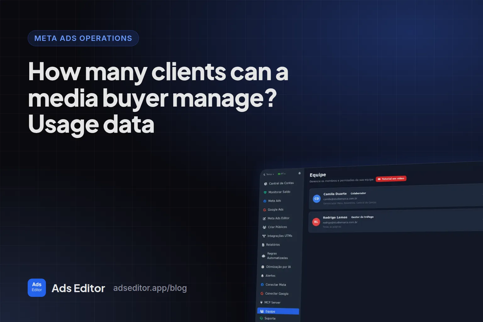Chart of how many ad accounts media buyers manage in the Ads Editor user base