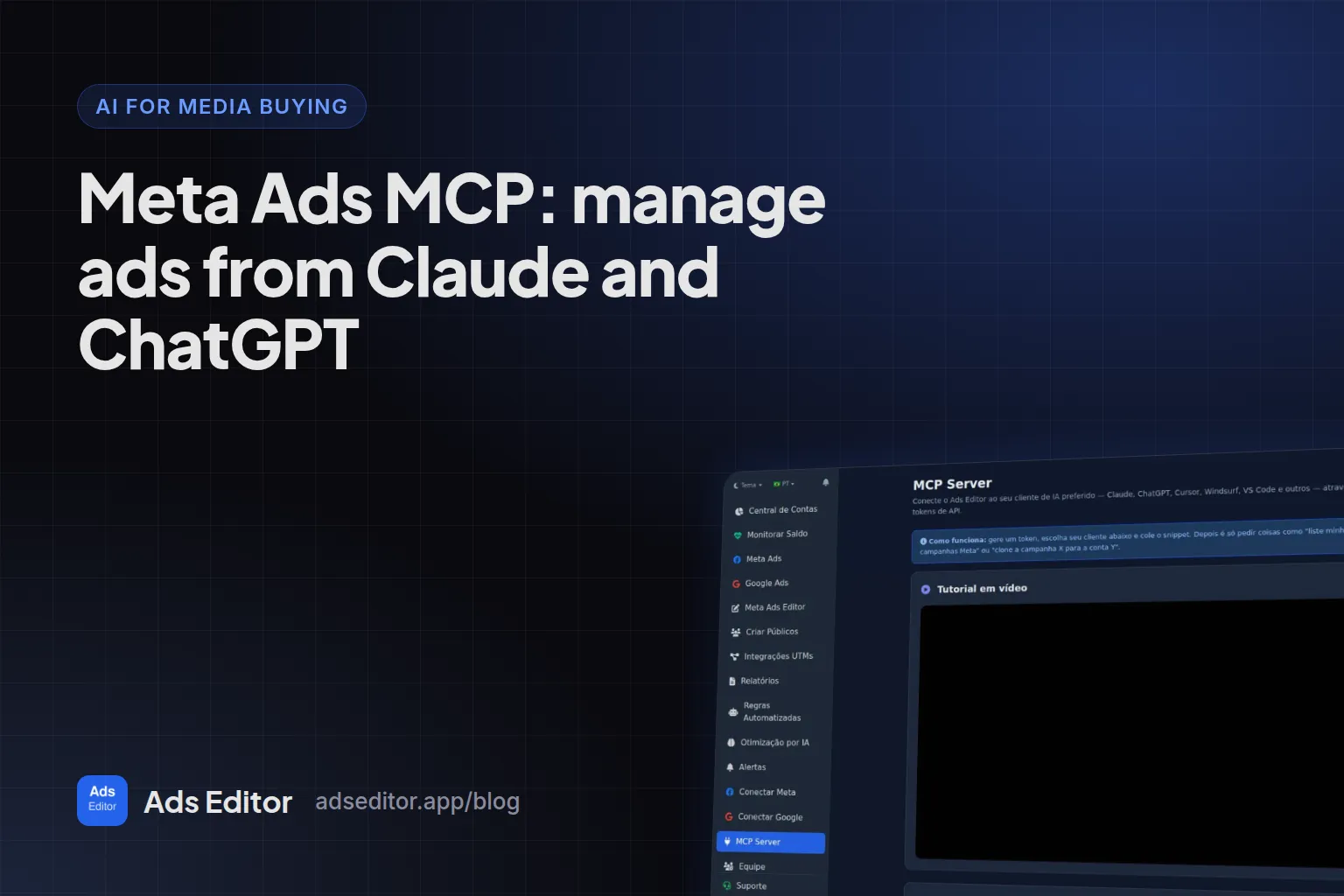 MCP server screen with tokens and connection instructions for Claude, ChatGPT and Codex