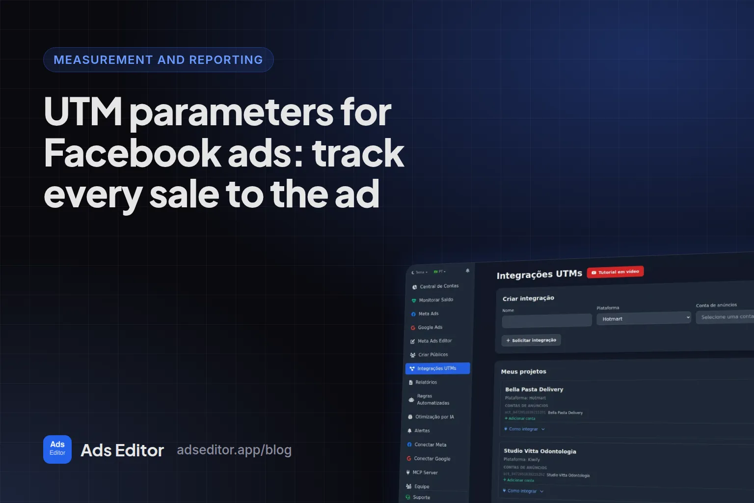 UTM integration projects linking sales platforms to ad accounts for sales by ad