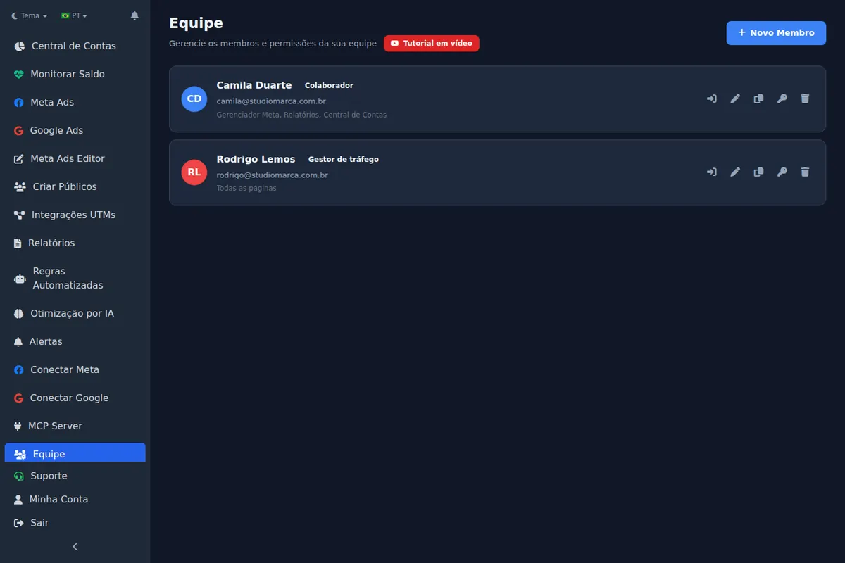 Team member permissions limited by Meta and Google ad account
